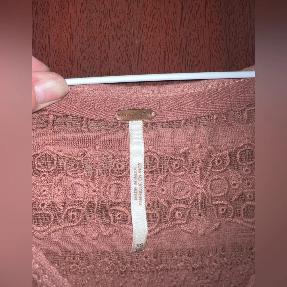 Free People Bell Sleeve Blouse in Dusty Rose